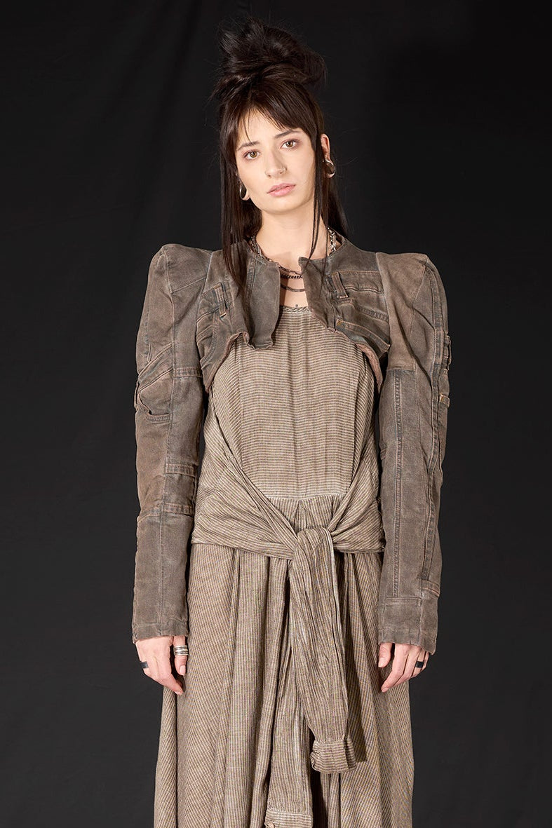 Studio B3 Cropped Denim Jacket Reconstructed