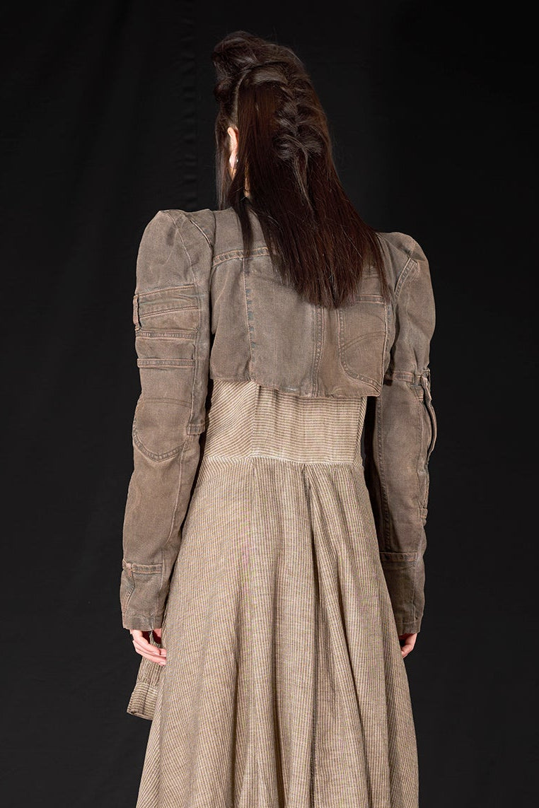 Studio B3 Cropped Denim Jacket Reconstructed