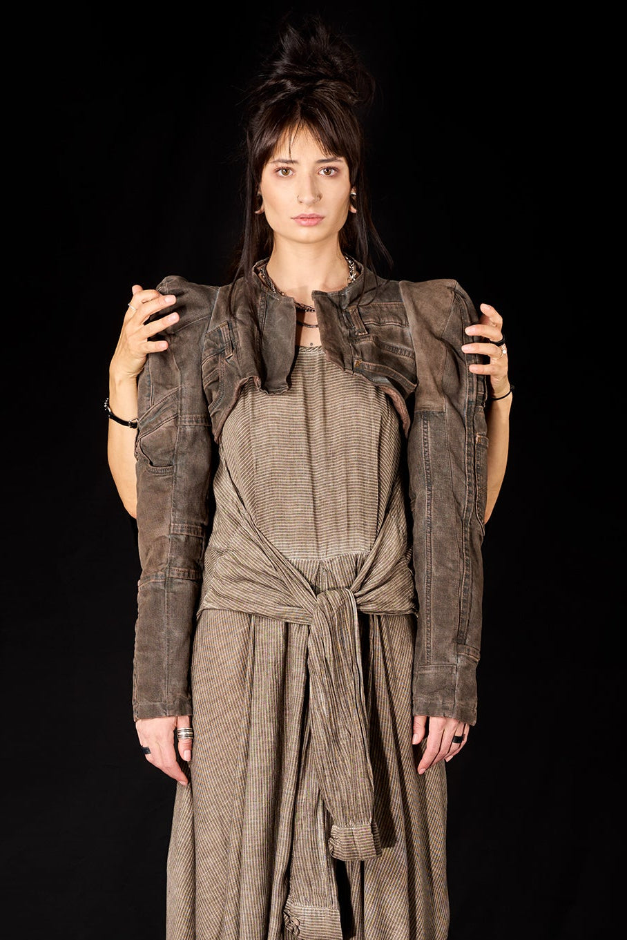 Studio B3 Cropped Denim Jacket Reconstructed