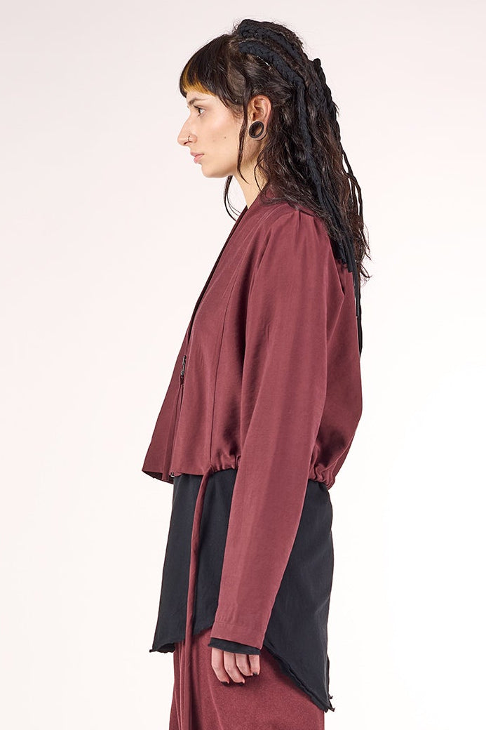 Studio B3 Mola Burgundy Cropped Jacket