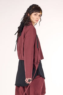 Studio B3 Mola Burgundy Cropped Jacket