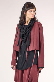 Studio B3 Mola Burgundy Cropped Jacket