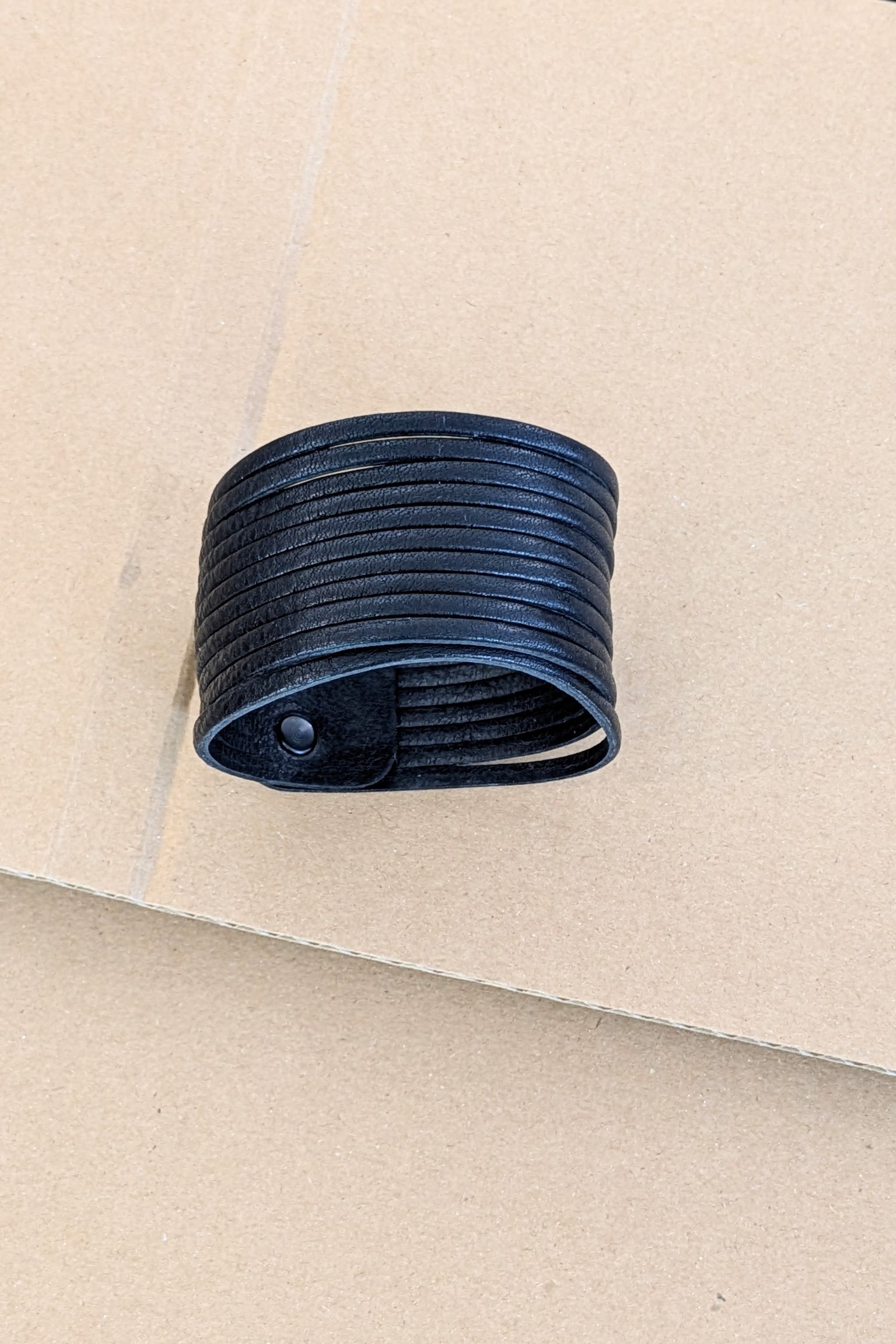 Trippen - Cuff Bracelet - Leather Strands - Black