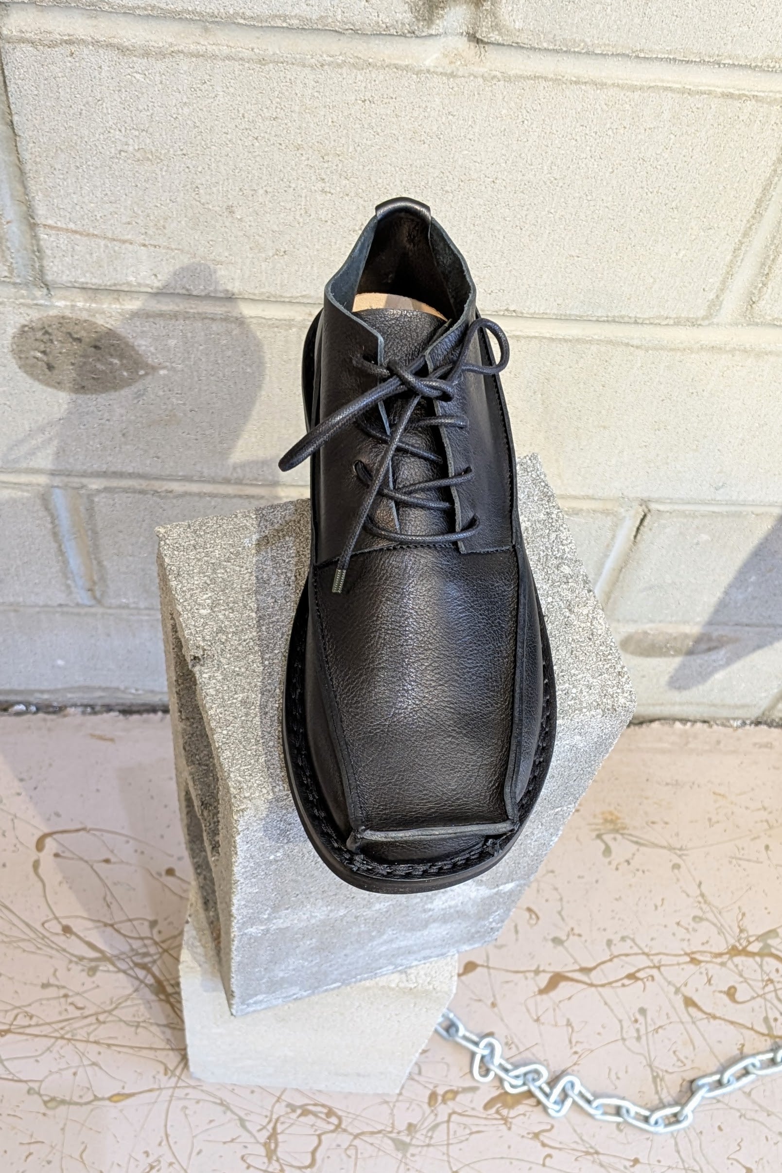 Trippen Buoy men shoes  - lace up, Derbies - Square toe - Black leather