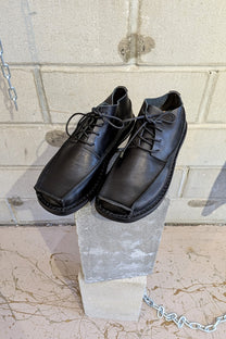 Trippen Buoy men shoes  - lace up, Derbies - Square toe - Black leather