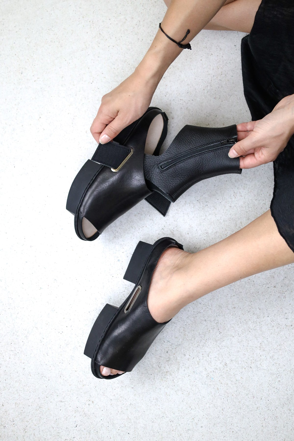 Trippen Daybreak Sandals Boots - Platform - Black