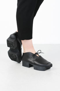 Trippen Deck shoes split sole platform laces black leather - sophisticated Derby shoes