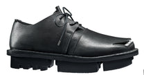 Trippen Dissect flat women Derby shoes black leather with a metallic Steel peep, perfect construction supreme comfort
