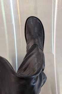 Trippen Nimbus flat tall knee-high Boots side zipper black leather