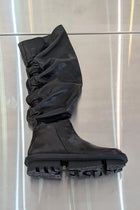 Trippen Nimbus flat tall knee-high Boots side zipper black leather