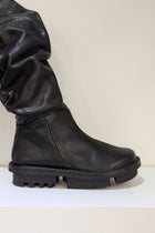Trippen Nimbus flat tall knee-high Boots side zipper black leather