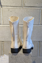 Trippen Ozone Flat mid-calf Boots White Leather back zipper comfort and style