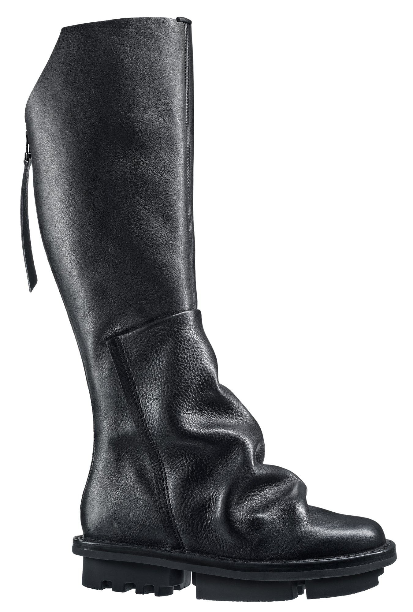 Trippen Skyline tall knee-high Boots back zipper black leather