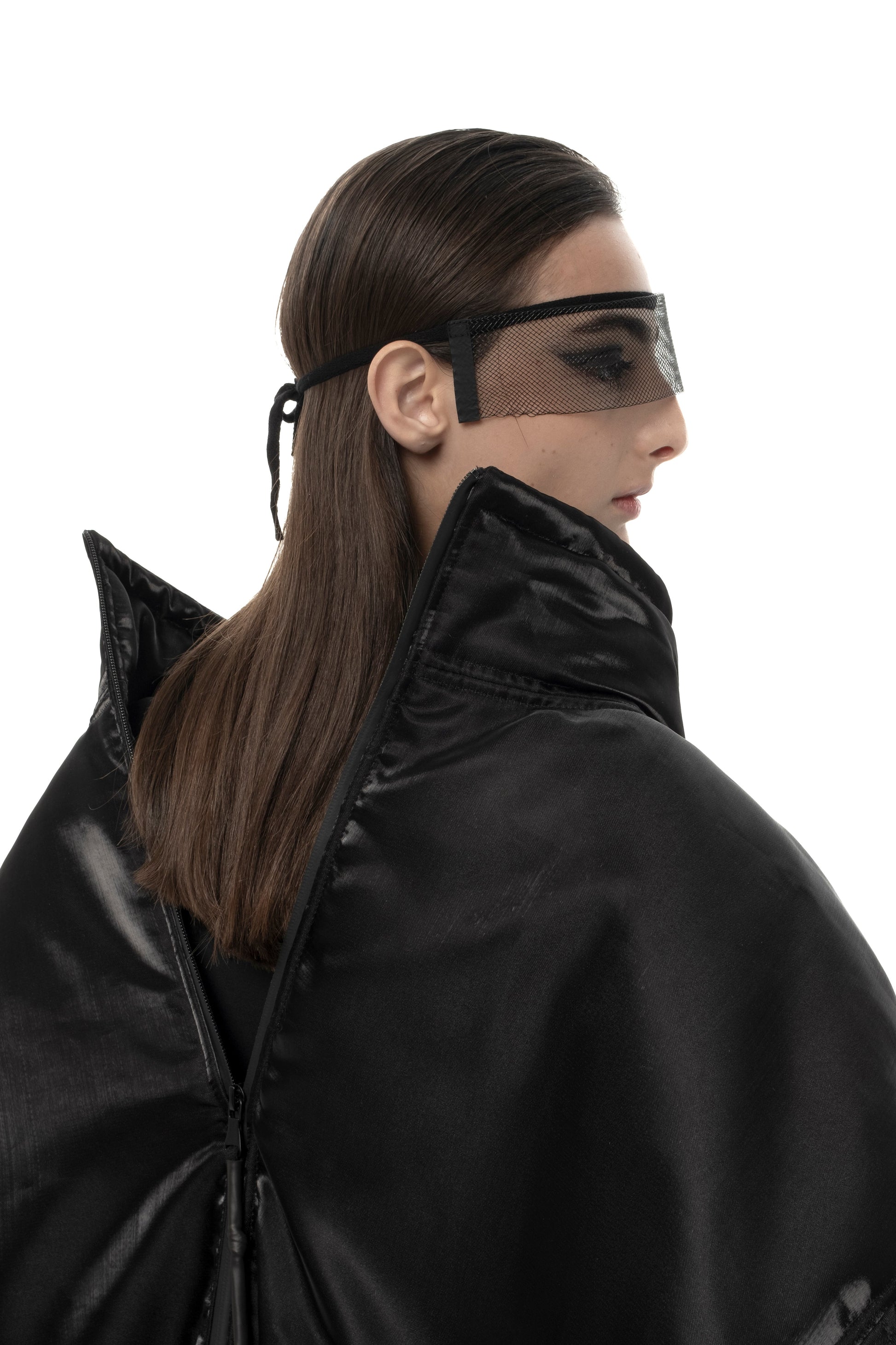 Vague Black reflective oversized jacket - Lili the First Boutique NYC