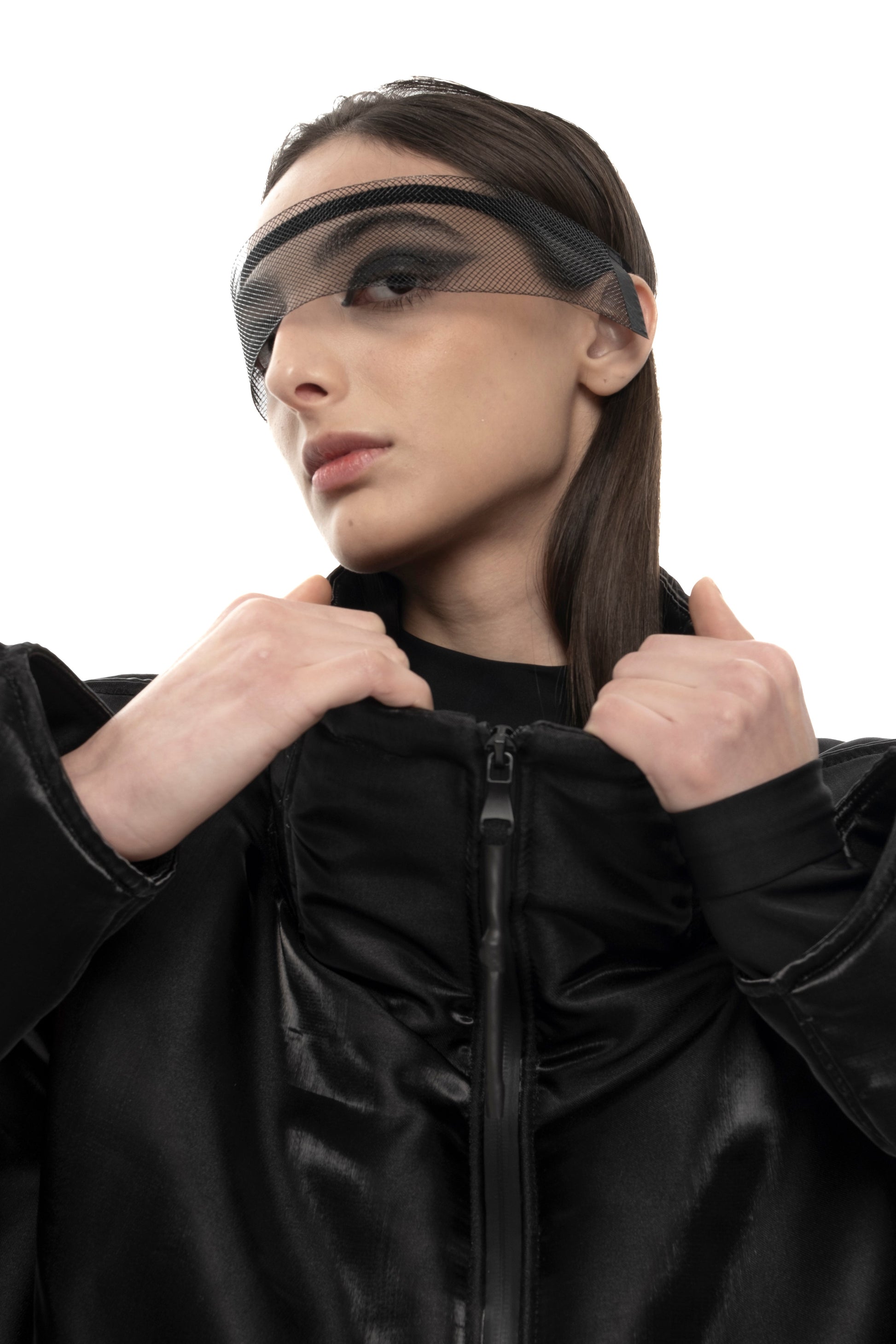 Vague Black reflective oversized jacket - Lili the First Boutique NYC