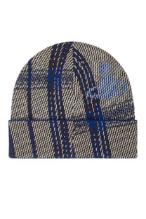VIVIENNE WESTWOOD BI TARTAN BEANIE NAVY