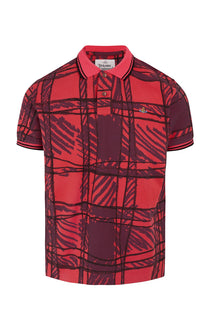 VIVIENNE WESTWOOD CLASSIC POLO RED SCRIBBLE PRINT