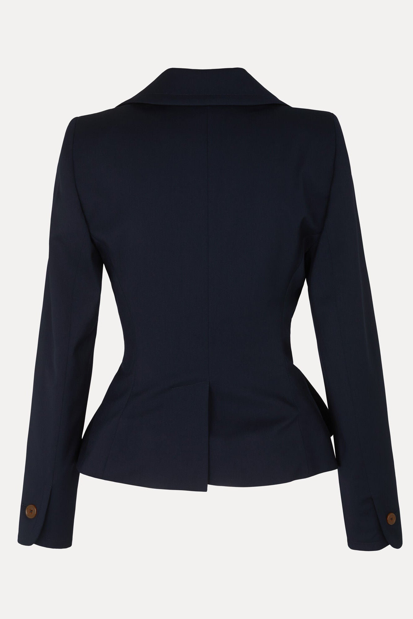 Vivienne Westwood’s signature Drunken Tailored jacket Navy blue