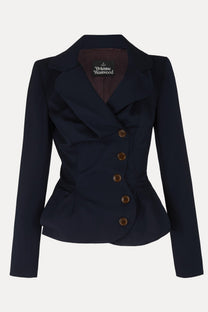 Vivienne Westwood’s signature Drunken Tailored jacket Navy blue