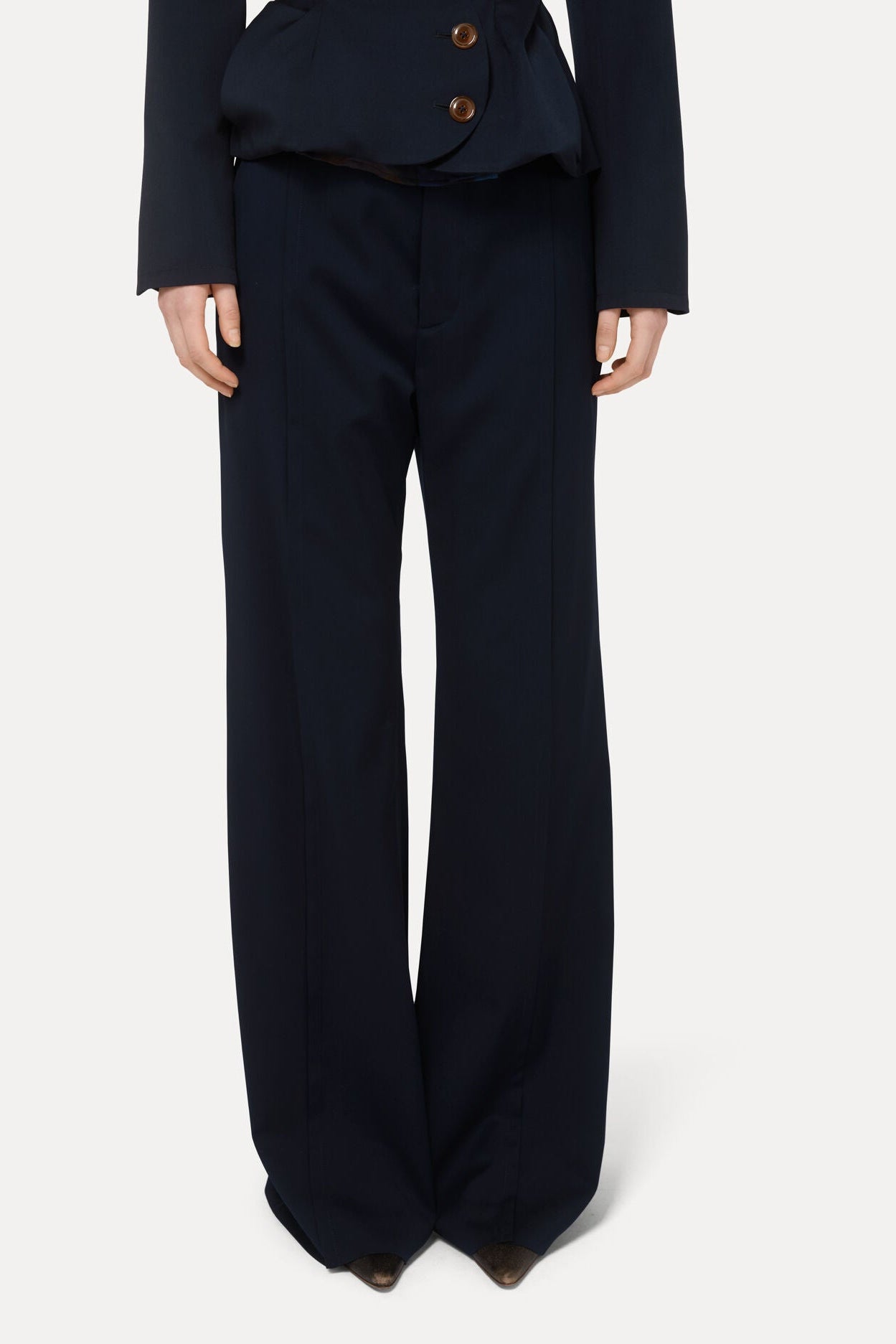 Vivienne Westwood's high waist wide leg trousers  - suit - Navy