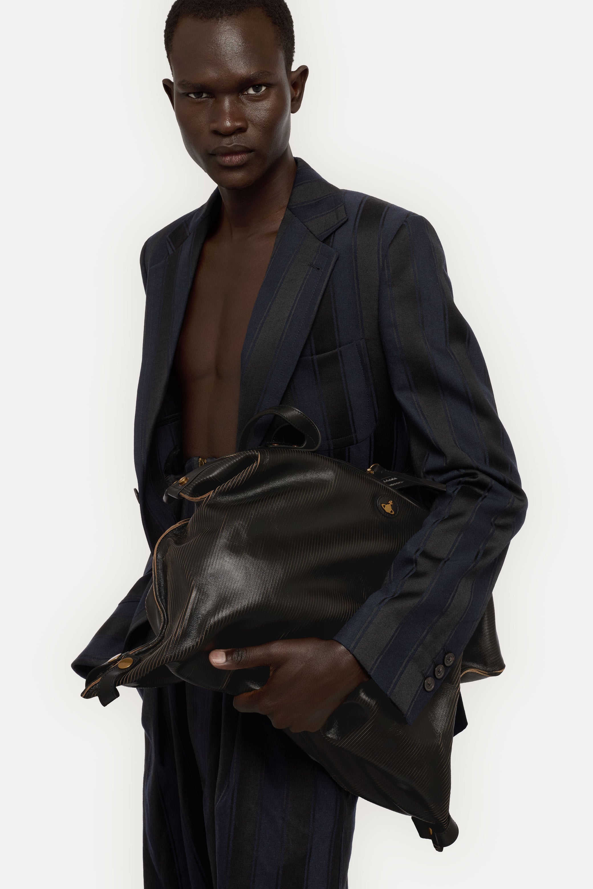 Vivienne Westwood Mara Large Holdall Bowler Tote ribbed 47010004U-L00EN_N103_4