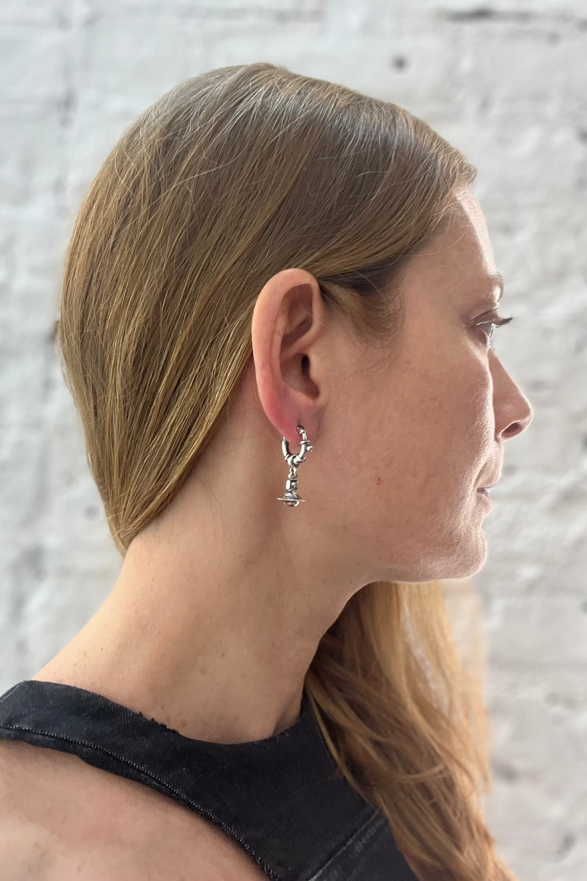 Vivienne Westwood Paulina single hoop earring orb pendant