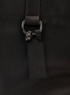 YOHJI YAMAMOTO side zip tote, laptop bag, cross body strap, black leather.