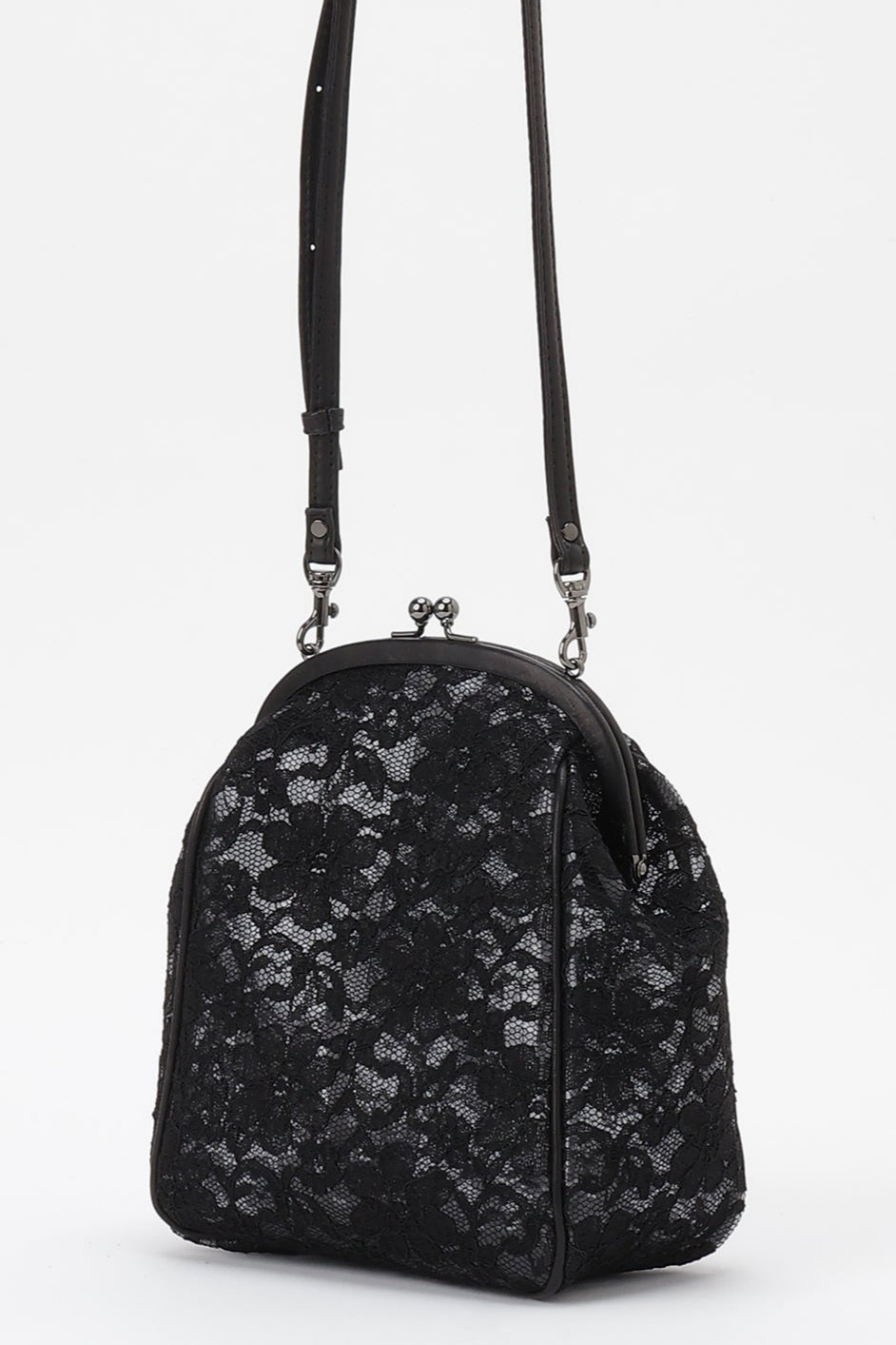 Yohji Yamamoto Discord lace pochette evening bag clutch with clasp removable adjustable strap