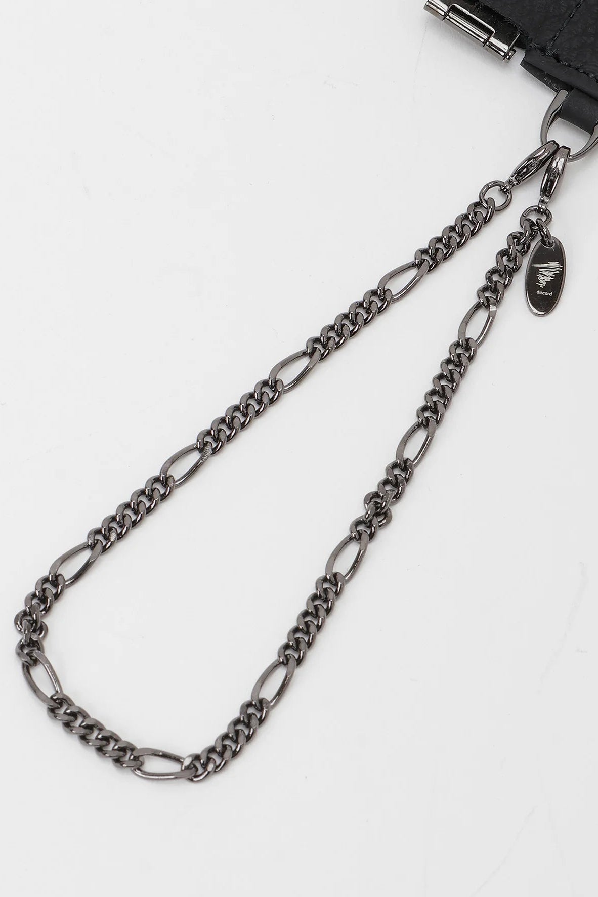 Yohji Yamamoto Discord Flat coin cards purse Pocket with a removable chain, black leather.