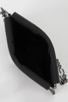 Yohji Yamamoto Discord Flat coin cards purse Pocket with a removable chain, black leather.