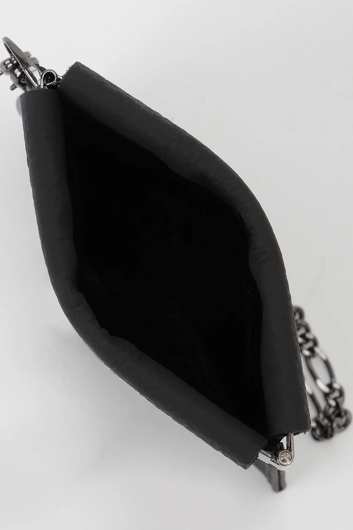 Yohji Yamamoto Discord Flat coin cards purse Pocket with a removable chain, black leather.