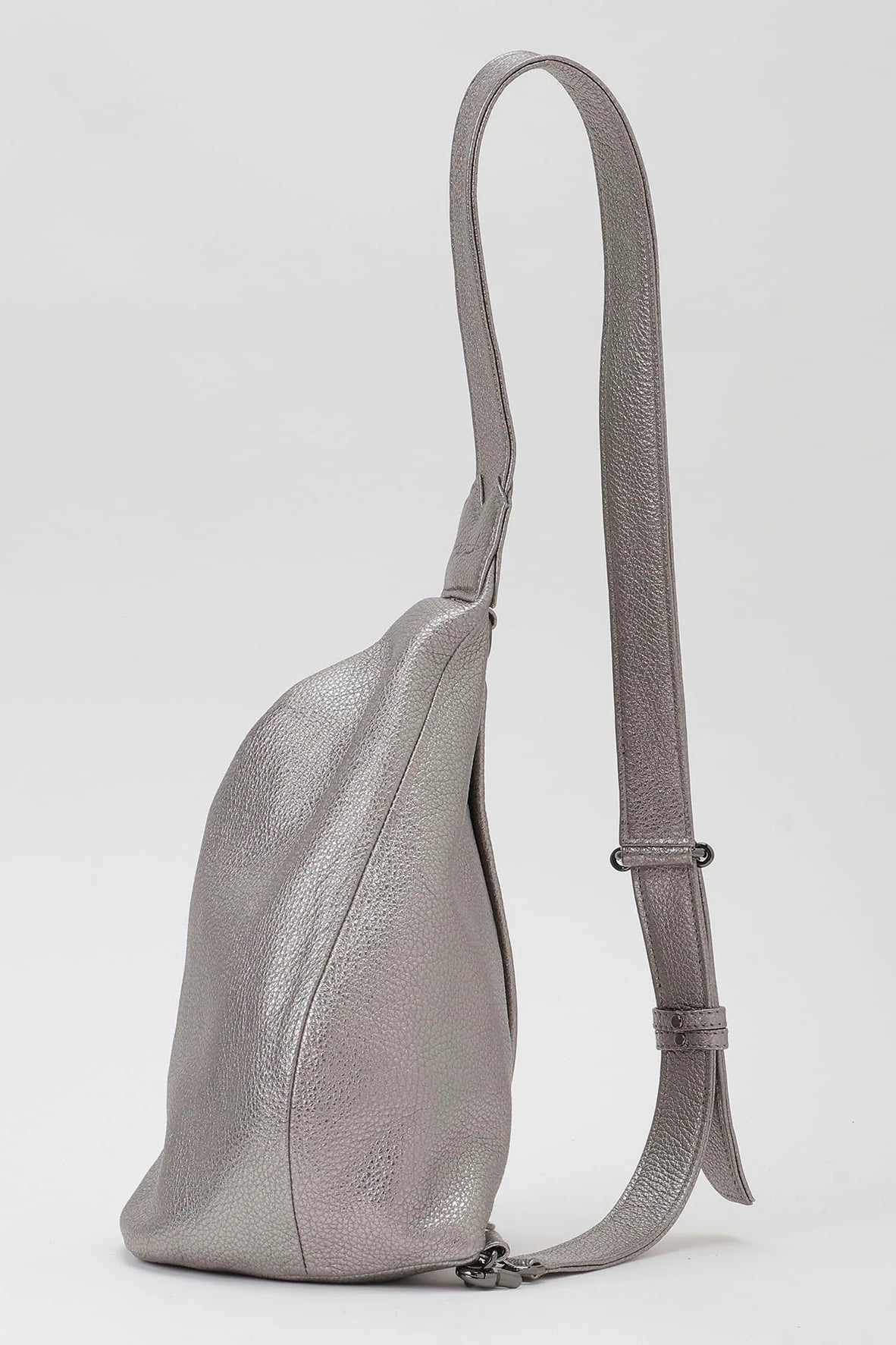 Yohji Yamamoto metallic Dark Silver Sling Cross Body messenger Bag