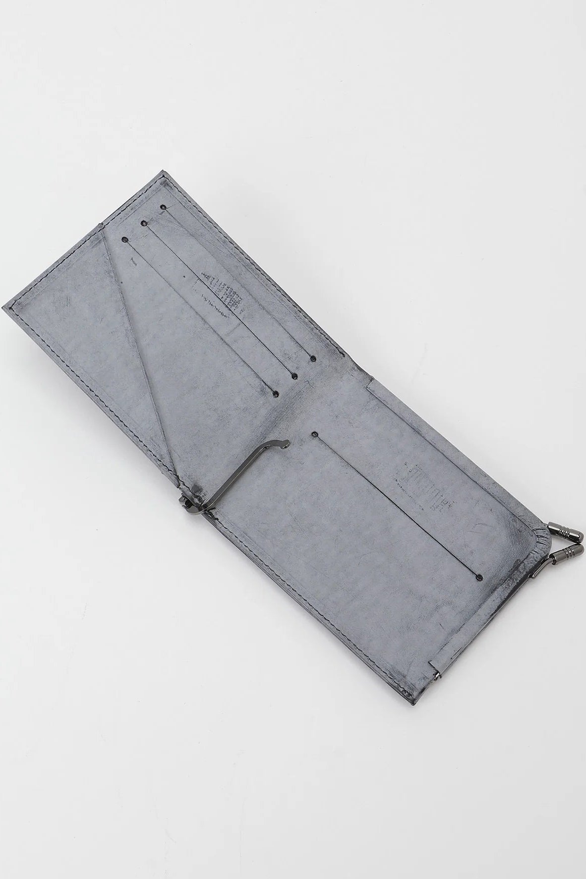 Yohji Yamamoto Discord Fancy Money Clip clasp wallet - Grey leather