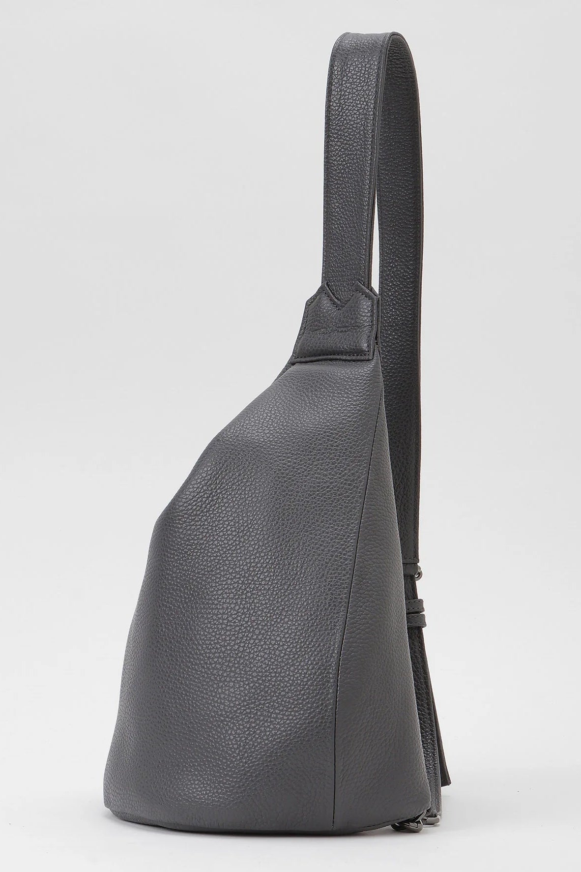 Yohji Yamamoto Gray Sling cross body Bag, Discord Collection is presented at LiLi The First boutique, NYC and Washington DC