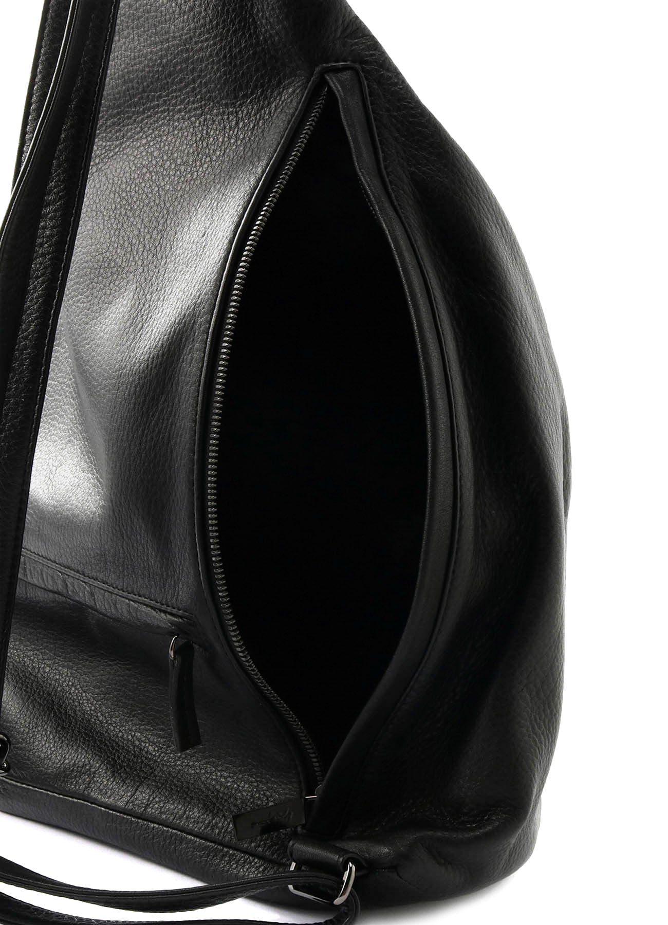 Yohji Yamamoto Discord large backpack back zipper black leather