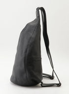 Yohji Yamamoto Discord large backpack back zipper black leather