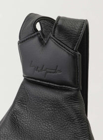 Yohji Yamamoto Discord large backpack back zipper black leathert