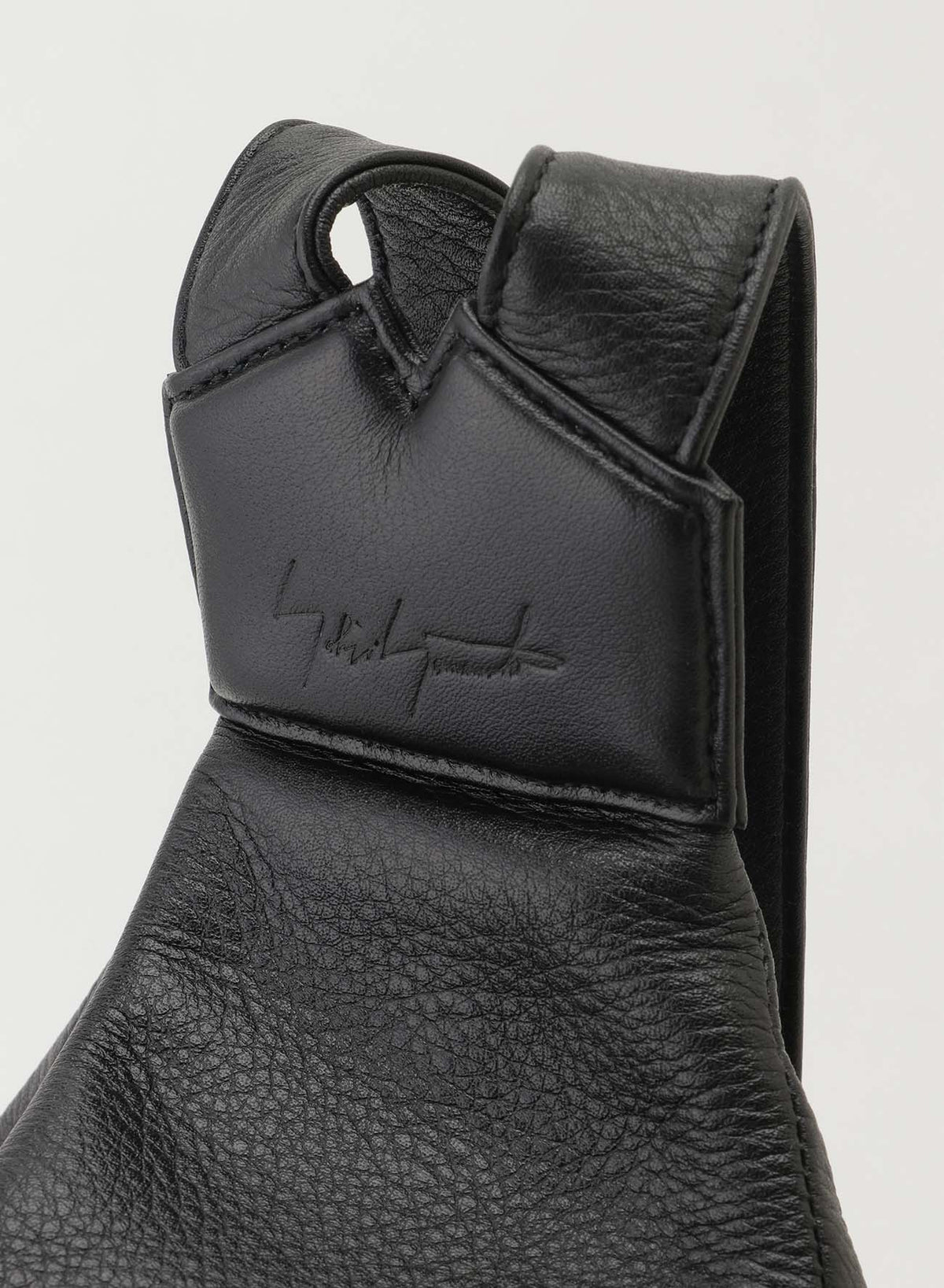 Yohji Yamamoto Discord large backpack back zipper black leathert