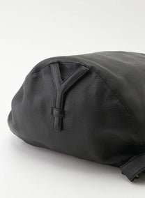 Yohji Yamamoto Discord large backpack back zipper black leather
