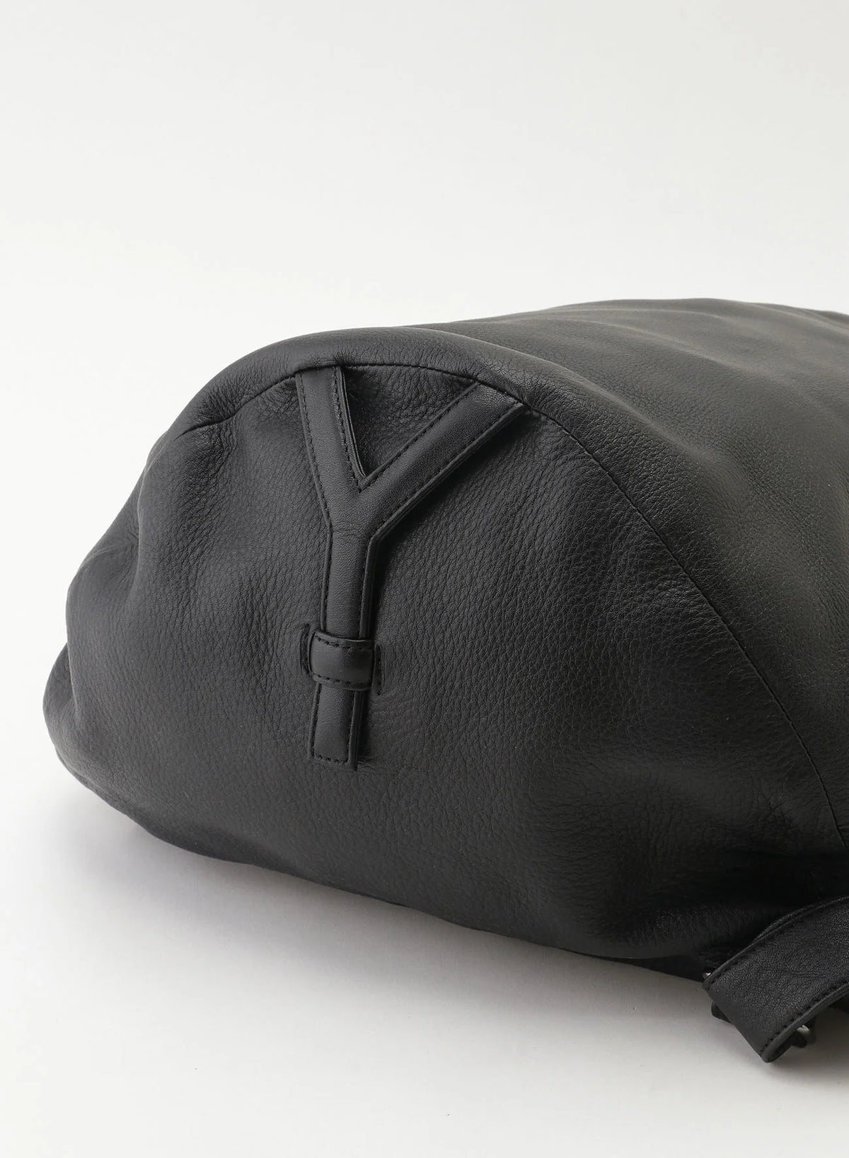 Yohji Yamamoto Discord large backpack back zipper black leather