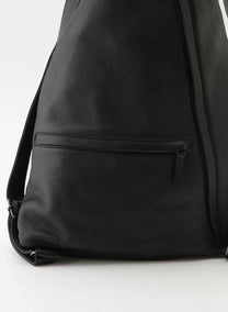 Yohji Yamamoto Discord large backpack back zipper black leather