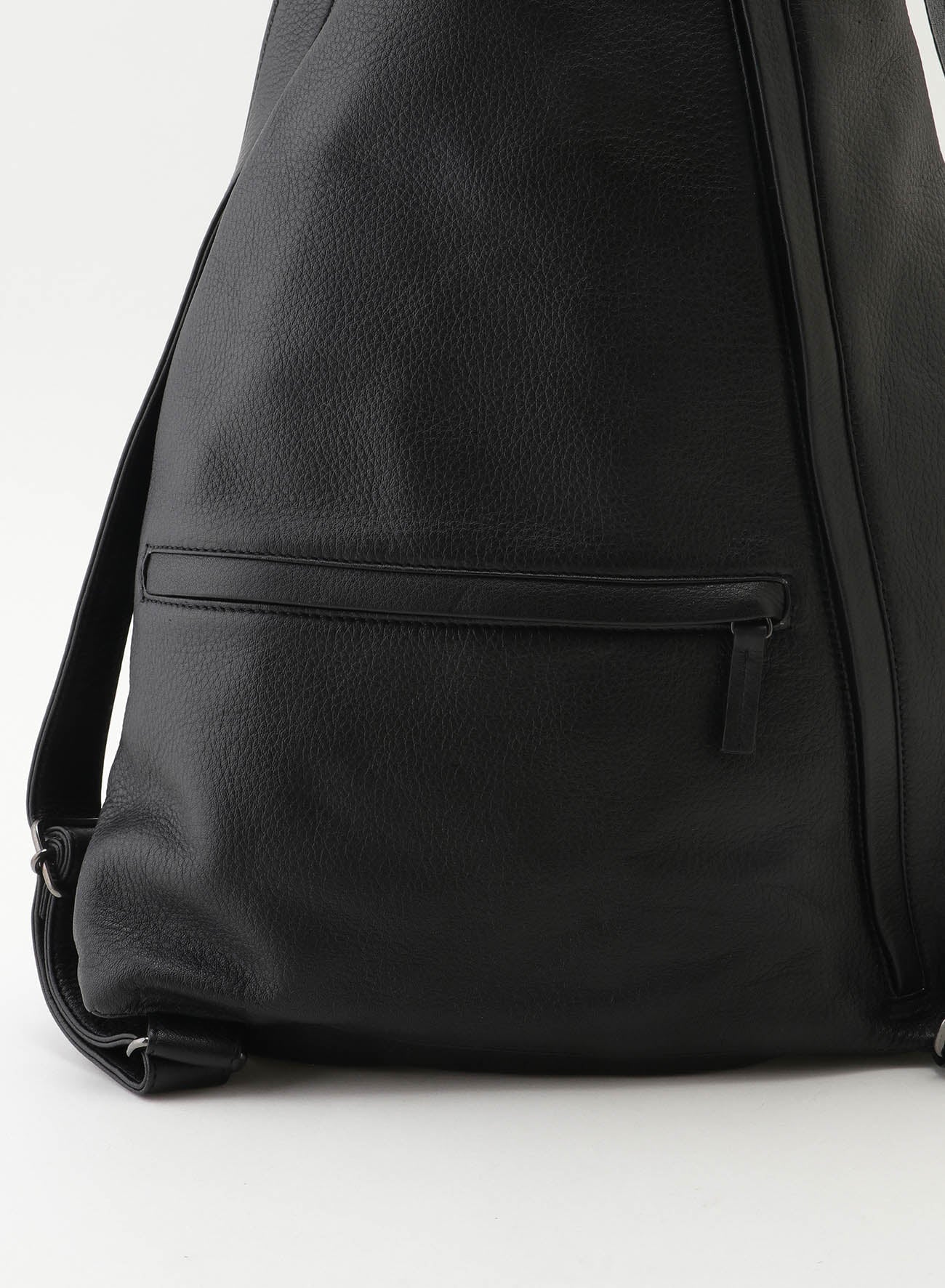 Yohji Yamamoto Discord large backpack back zipper black leather