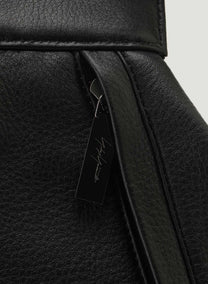 Yohji Yamamoto Discord large backpack back zipper black leather
