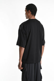 la haine inside us - t shirt - oversized zipper pocket - black