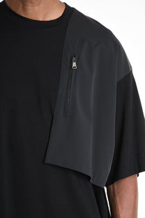 la haine inside us - t shirt - oversized zipper pocket - black