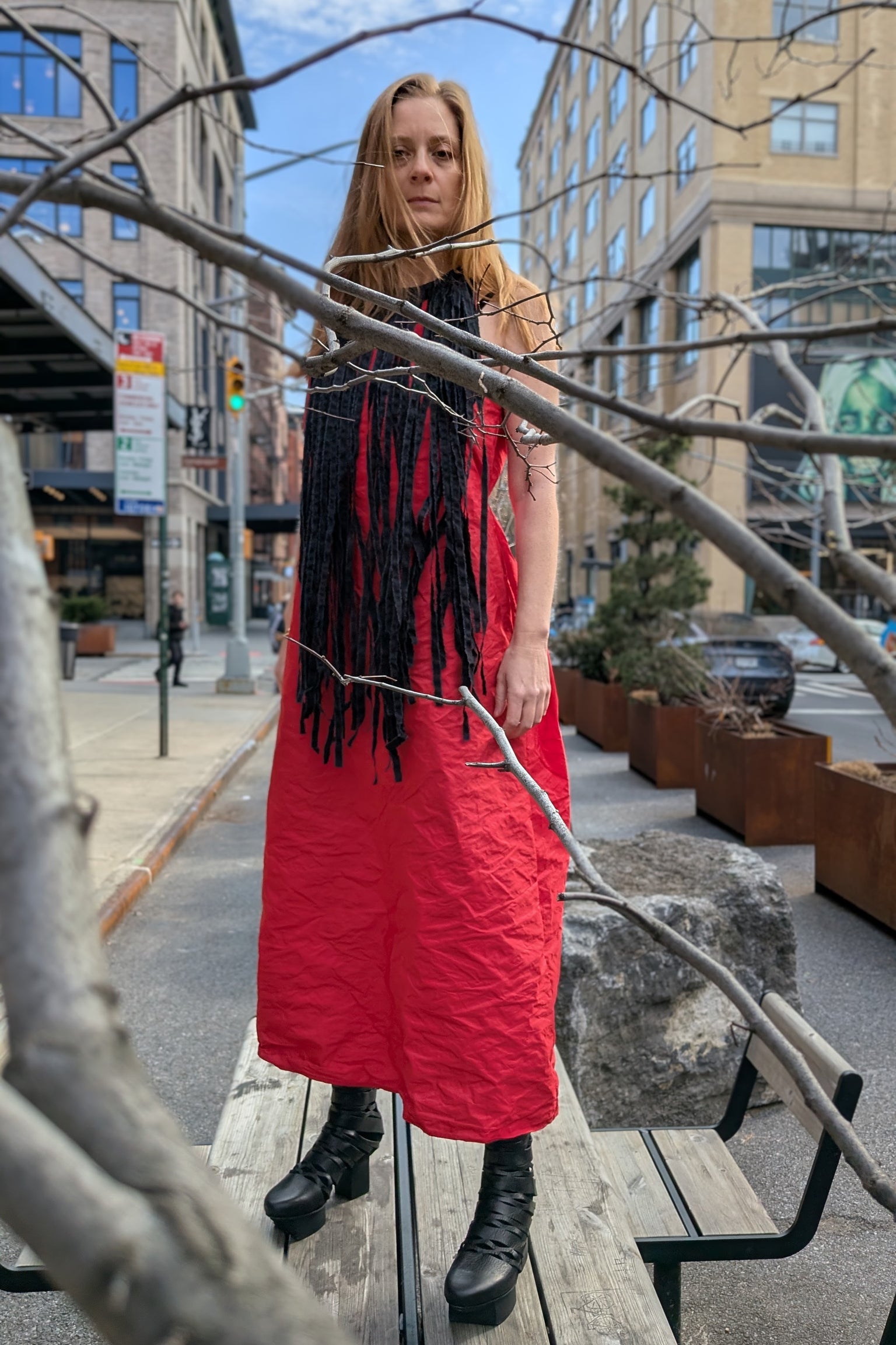 maria Calderara - Dress - Statement - Gala - Avant Garde - Red