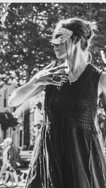 Seienumerica long maxi Velvet Dress, merino wool knitted top