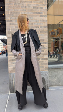 STYLA LAB - How to rock a duster? Japanses trench duster coat, bamboo dress, Rundholz Bolero, Trippen shoes, Yohji Yamamoto swing bag