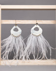 WHITE FEATHER EARRINGS