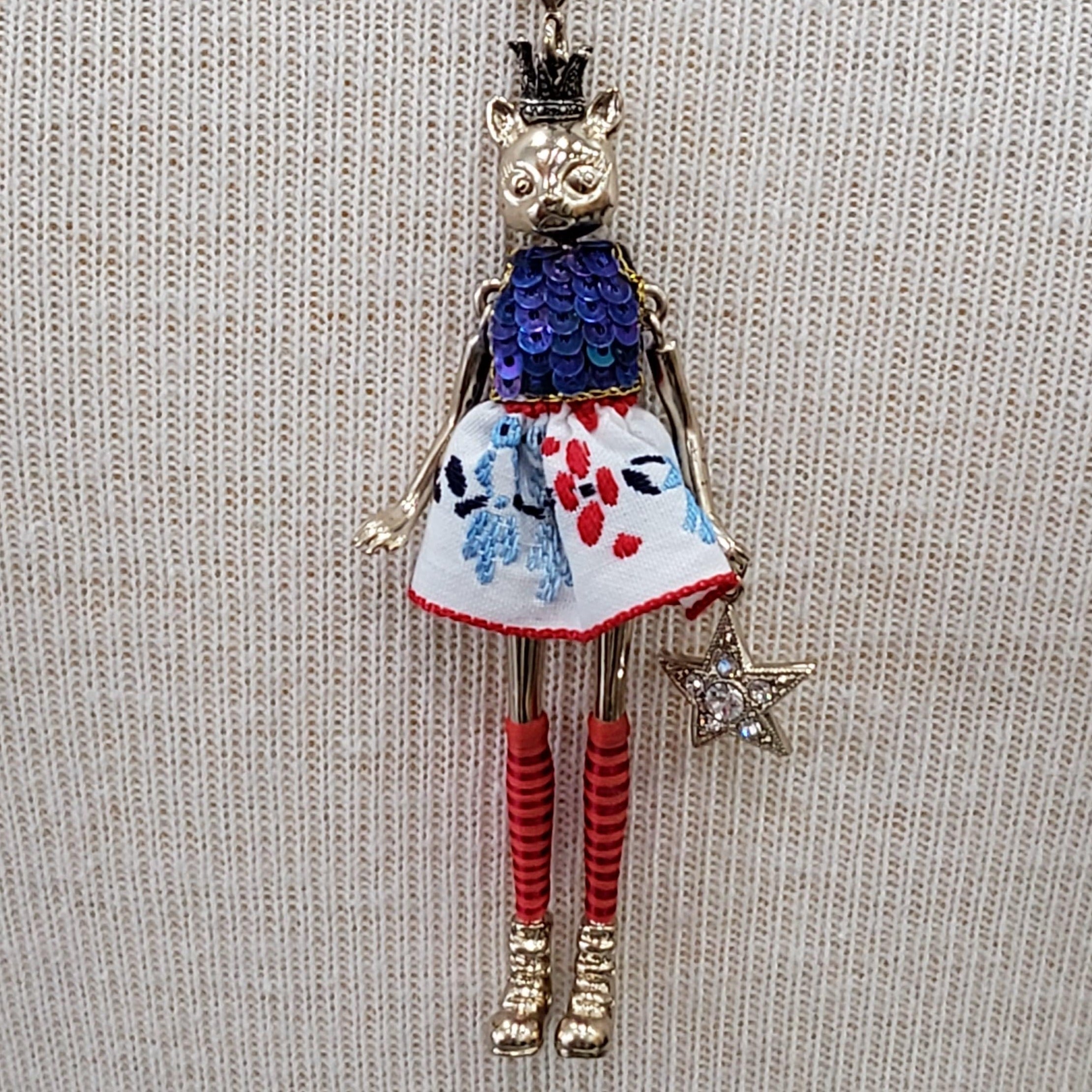 RED SOCKS KITTEN NECKLACE
